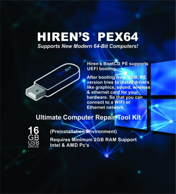 Buy Hiren's PE USB drive to repair or recover your windows PC